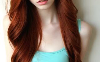 AI girl with red hair wallpaper