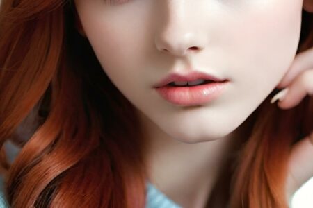 AI girl with red hair wallpaper