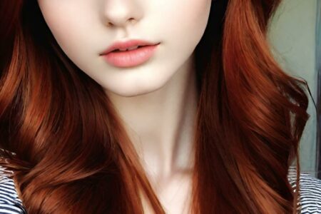 AI girl with red hair wallpaper