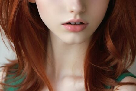 AI girl with red hair wallpaper