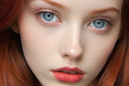 AI girl with red hair wallpaper