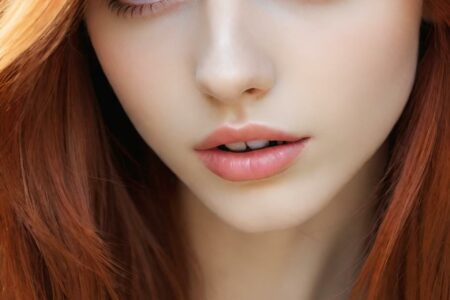 AI girl with red hair wallpaper