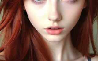 AI girl with red hair wallpaper