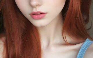 AI girl with red hair wallpaper