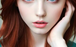 AI girl with red hair wallpaper