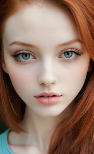 AI girl with red hair wallpaper