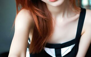 AI girl with red hair wallpaper