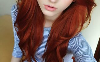 AI girl with red hair wallpaper