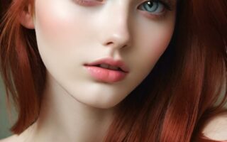 AI girl with red hair wallpaper