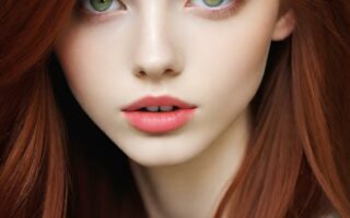 AI girl with red hair wallpaper