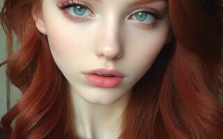 AI girl with red hair wallpaper