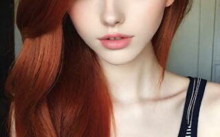 AI girl with red hair wallpaper