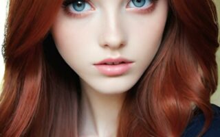 AI girl with red hair wallpaper