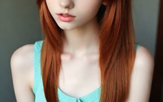 AI girl with red hair wallpaper