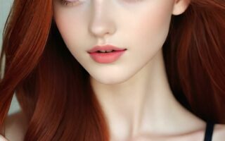 AI girl with red hair wallpaper