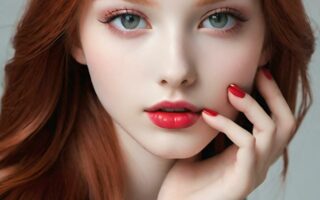 AI girl with red hair wallpaper