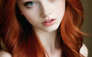 AI girl with red hair wallpaper