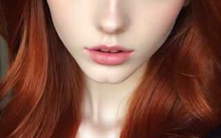 AI girl with red hair wallpaper