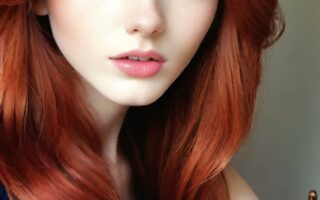 AI girl with red hair wallpaper