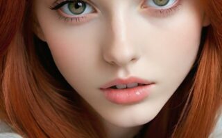 AI girl with red hair wallpaper