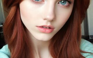 AI girl with red hair wallpaper