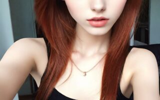 AI girl with red hair wallpaper