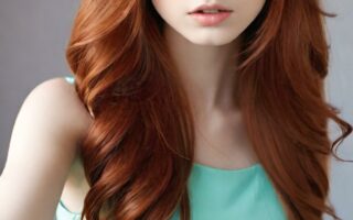 AI girl with red hair wallpaper