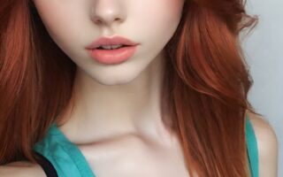 AI girl with red hair wallpaper