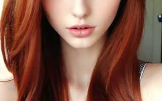 AI girl with red hair wallpaper