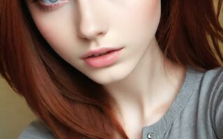 AI girl with red hair wallpaper