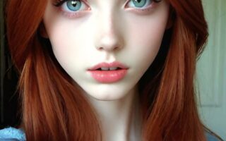 AI girl with red hair wallpaper
