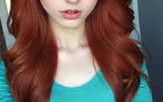 AI girl with red hair wallpaper