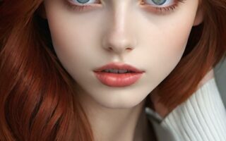 AI girl with red hair wallpaper