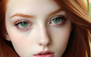 AI girl with red hair wallpaper