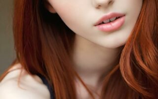 AI girl with red hair wallpaper