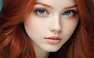 AI girl with red hair wallpaper