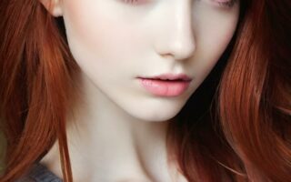 AI girl with red hair wallpaper