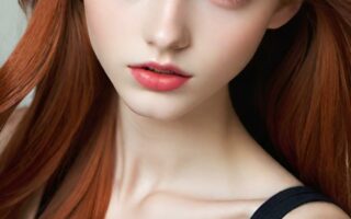 AI girl with red hair wallpaper