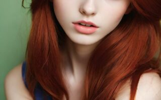 AI girl with red hair wallpaper