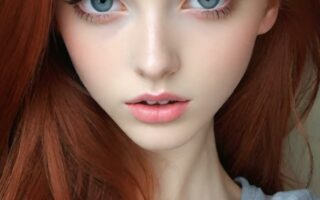 AI girl with red hair wallpaper