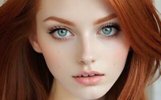 AI girl with red hair wallpaper