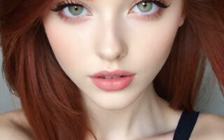AI girl with red hair wallpaper