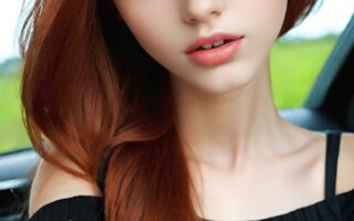 AI girl with red hair wallpaper