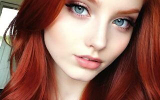 AI girl with red hair wallpaper