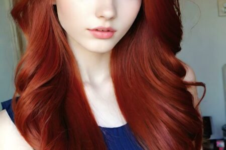 AI girl with red hair wallpaper