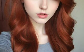 AI girl with red hair wallpaper