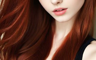 AI girl with red hair wallpaper