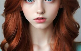 AI girl with red hair wallpaper