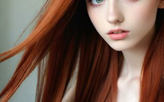 AI girl with red hair wallpaper