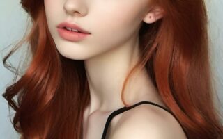 AI girl with red hair wallpaper